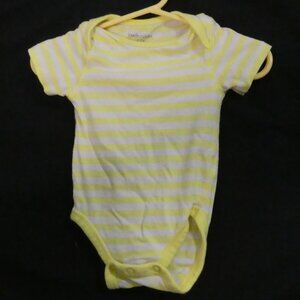 LOVE N' CUDDLES Yellow & White Striped Short Sleeve Bodysuit - 6 Months